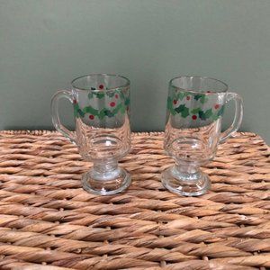 2 Christmas Egg Nog Cups  Holds 12 ounces